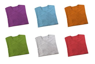 Yukarı katlanmış t-shirt sahte renkli çoklu ayarla