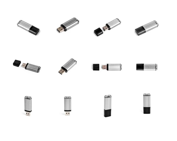 Andere Sichtweise des USB-Sticks auf weißem Hintergrund — Stockfoto