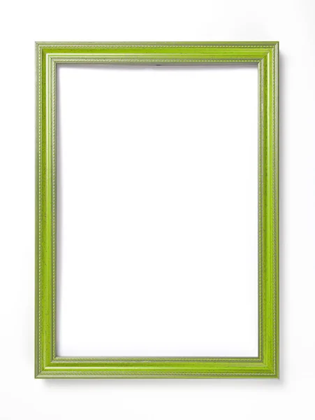 Cornice verde per quadri o fotografie su sfondo bianco . — Foto Stock