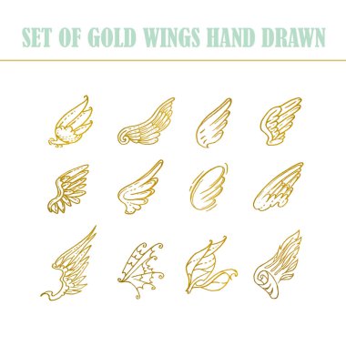 El kanatları çekilmiş. Tasarım öğeleri kümesi. Vektör çizim.
