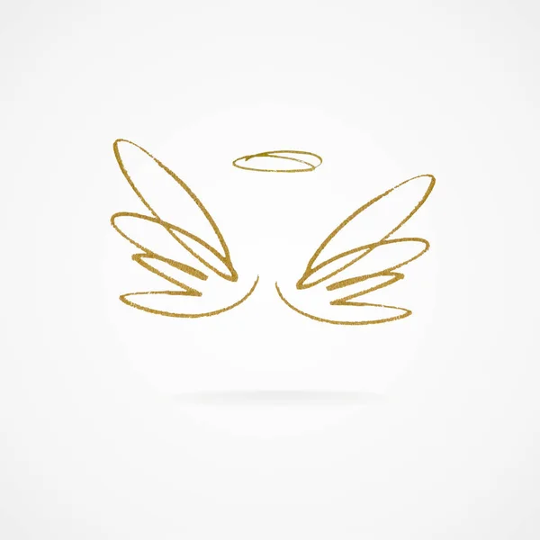 Büyük altın kanatları vektör çizim.