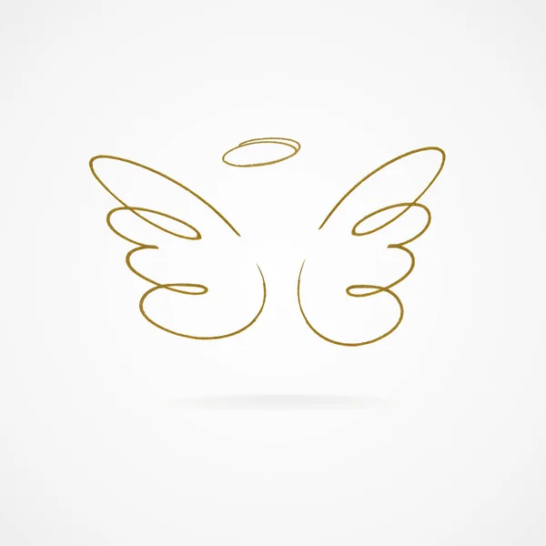 Vector illustration of big golden wings. — Stock Vector