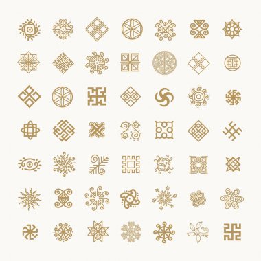 Tasarımınız için Slav pagan sembolleri ile simgelerin ayarlamak