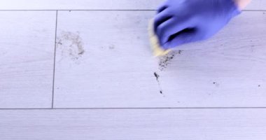 Ahşap zemini temizliyorum. El Temizleme Ahşap Döşemeler