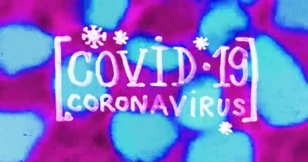 Covid Або Текст Руху Коронавірусу — стокове відео