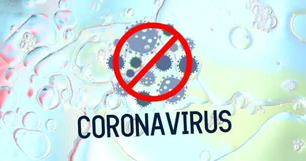 Ikona Koronawirusa Covid Wskazuje Ochronę Lub Ostrzeżenie — Wideo stockowe