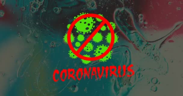 코로나 바이러스 Covid 아이콘은 보호나 경고를 나타낸다 — 비디오