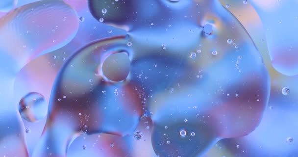 Движение Пузырьков Кислорода Жидкости Красивая Структура Воды Макрос Естественный Фон — стоковое видео