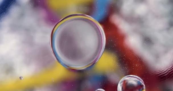 Bewegung Sauerstoff Blasen Einer Flüssigkeit Schöne Struktur Des Wassers Makro — Stockvideo