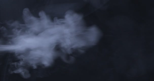 Fundo Fumo Fumo Branco Flutuando Através Espaço Contra Fundo Preto — Vídeo de Stock
