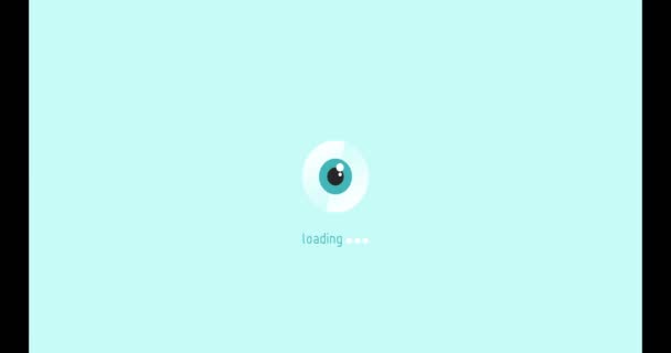 Barra Carregamento Animação Carregando Ícone Círculo Forma Olho — Vídeo de Stock