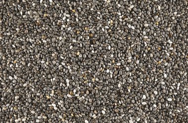 Chia tohumları yakın çekim. Gıda arkaplanı