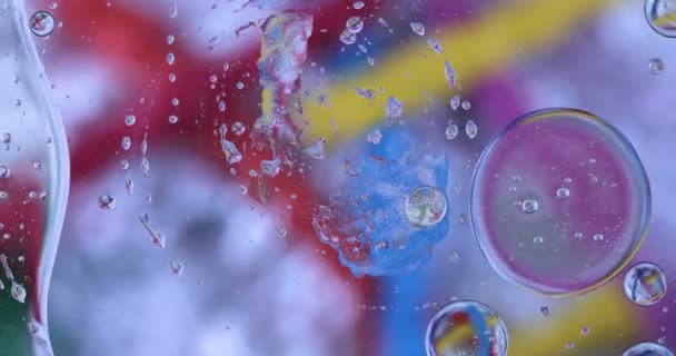 Movimento Bolle Ossigeno Liquido Bella Struttura Acqua Macro Uno Sfondo — Video Stock