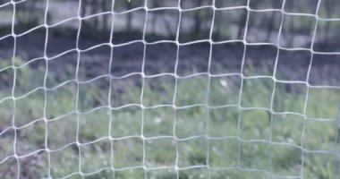 Futbol kalesi yakın plan.