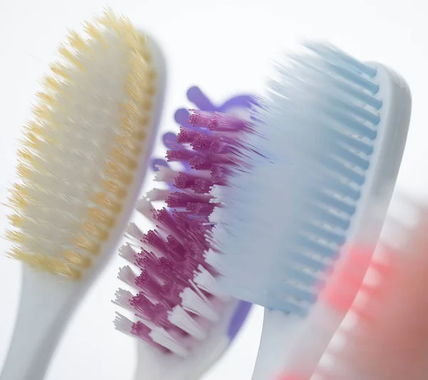 Close Shot Set Multicolored Toothbrushes — Stock Photo, Image