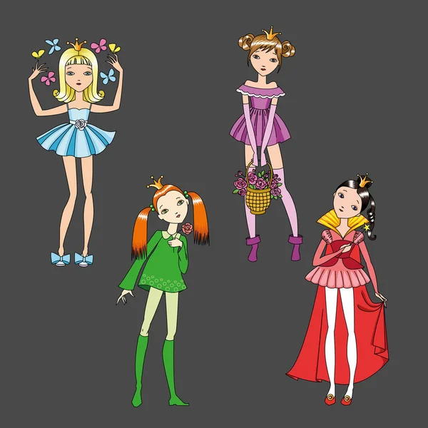 Prenses kız renk vektör