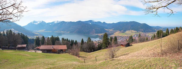 Jezera schliersee pohled z schliersberg hill — Stock fotografie