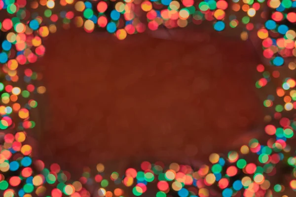 模板圣诞节背景与圣诞树和闪亮的圆圈 — 图库照片