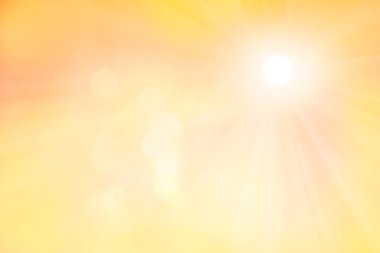 fişekleri ve güneş ışınları ile güneşli arka plan