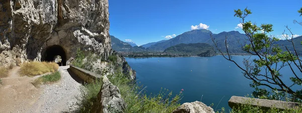 Old ponale road near riva, garda lake italy — Stock Photo, Image