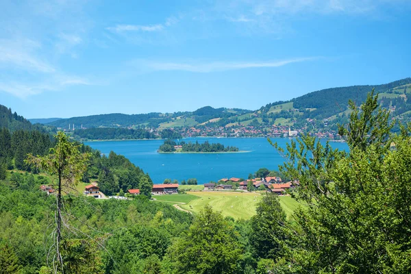 View Lake Schliersee Health Resort Durnbach Mountain Beautiful Bavarian Landscape — Stock Photo, Image