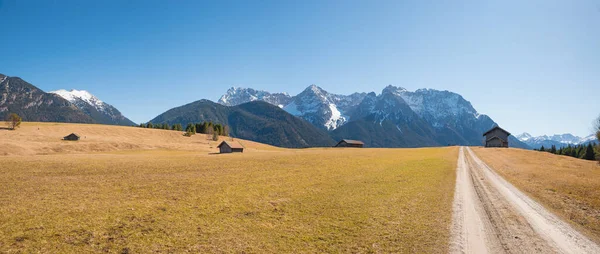 Fietspad Door Alpiene Heuvelachtige Landschap Buckelwiesen Bovenste Bavaria Het Vroege — Stockfoto