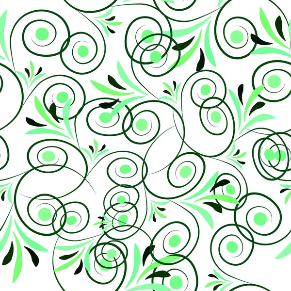 Motif Imprimé Floral Vert Sans Couture — Image vectorielle