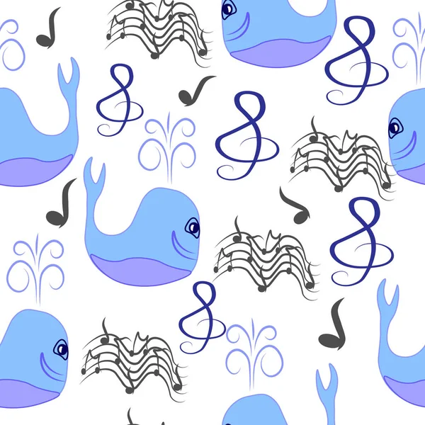 ปลาวาฬร องเพลงส าเง ปแบบการพ รอยต — ภาพเวกเตอร์สต็อก