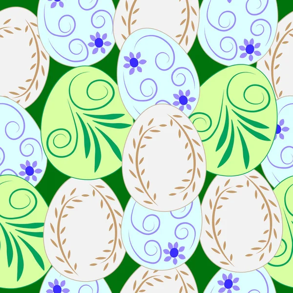 复活节彩蛋无缝印花图案 — 图库矢量图片