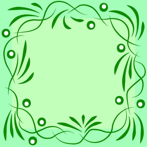 绿花典雅的问候卡框架 — 图库矢量图片