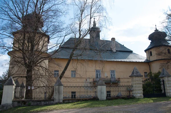 Spissky Stiavnik Castelo Igreja Eslováquia — Fotografia de Stock