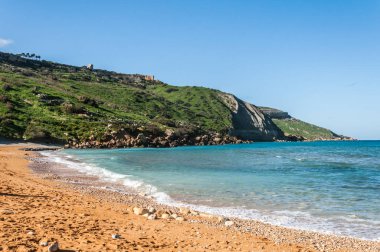 Malta 'nın Gozo adasındaki Ramla Körfezi