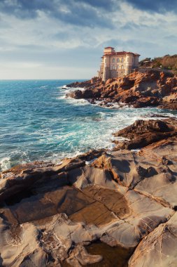 Boccale Kalesi denize yakın Livorno Tuscany bölgesi