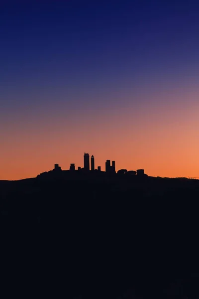 San Gimignano ciudad medieval al atardecer —  Fotos de Stock