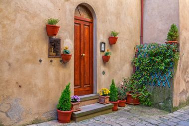 Charming little tight narrow streets of Volterra  town clipart