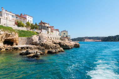 Güzel ve rahat ortaçağ şehir, Rovinj, evleri ile renkli