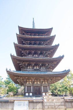 Nara, Japonya-Ocak 31, 2016: Kofukuji Tapınağı.