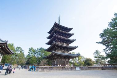Nara, Japonya-Ocak 31, 2016: Kofukuji Tapınağı: Nara, Japan.