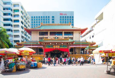 Singapur - 03 Kasım 2017: Kwan Im Thong Hood Cho Temple olduğunu bir geleneksel Çince Tapınak, Bugis, Singapore