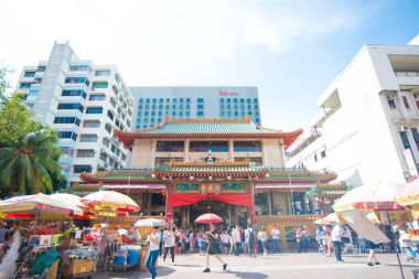 Singapur - 03 Kasım 2017: Kwan Im Thong Hood Cho Temple olduğunu bir geleneksel Çince Tapınak, Bugis, Singapore