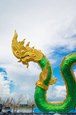 Yılan veya Naga heykel Nongkhai Tayland