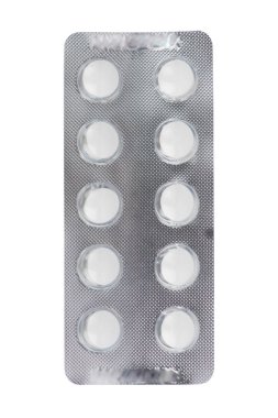 Vakumlu Ambalaj içinde beyaz tıbbi tablet