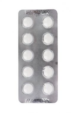Vakumlu Ambalaj içinde beyaz tıbbi tablet