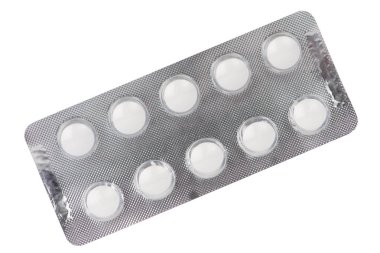 Vakumlu Ambalaj içinde beyaz tıbbi tablet