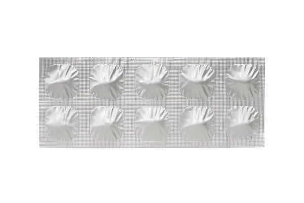 Medical tablet in aluminum foil strip — Stock Photo, Image