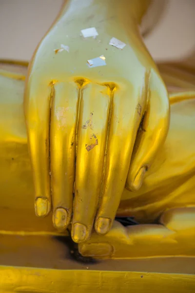 Hand Gold Buddha Wat Phra Bang Phuan Nongkhai Thailand — Stock fotografie