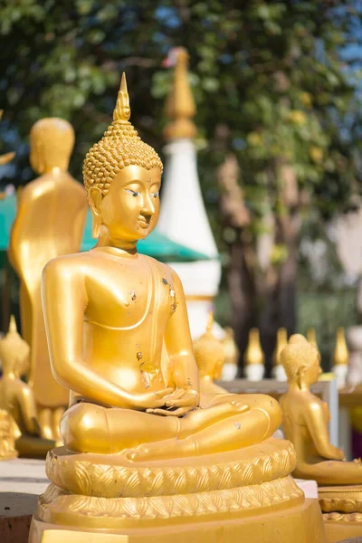 Gold Buddha Wat Phra Bang Phuan Nongkhai Thailand — Stock Photo, Image