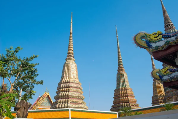 Wat Phra Chettuphon Daki Eski Pagoda Wimon Mangkhalaram Wat Pho — Stok fotoğraf