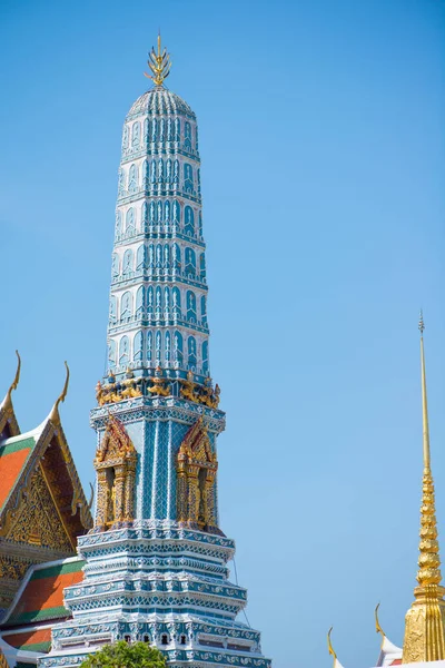 Details Van Pagode Gebouw Wat Phra Kaew Tempel Van Emerald — Stockfoto