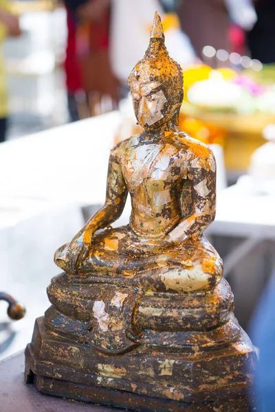 Buda Velho Contém Folhas Ouro Wat Phra Kaew Templo Esmeralda — Fotografia de Stock